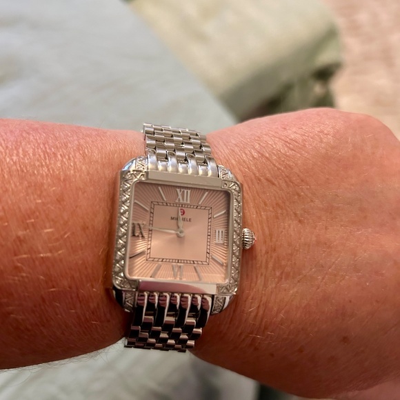 Michele Deco stainless steel diamond bezel watch - Picture 6 of 7